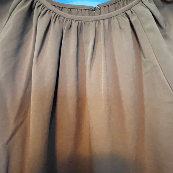 Chico’s $89 brown peasant top size 2P 12/14 - Picture 2 of 14